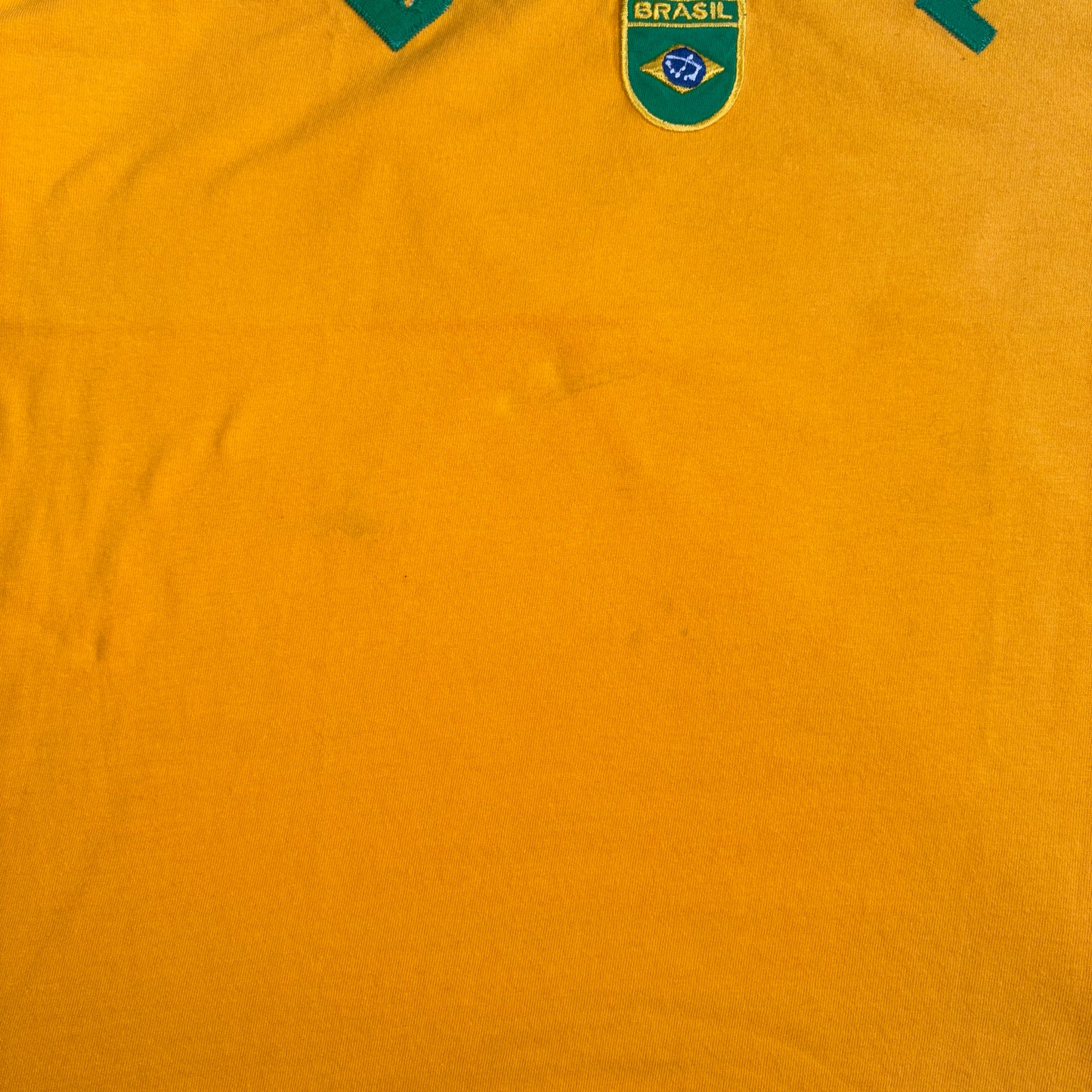 Vintage Brazil Yellow Embroidered Graphic T-Shirt - L