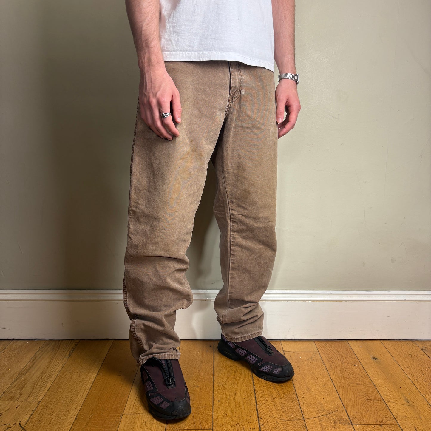 Vintage Dickies Workwear Brown Carpenter Baggy Trousers - 34L