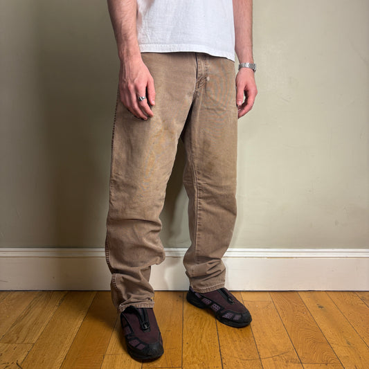Vintage Dickies Workwear Brown Carpenter Baggy Trousers - 34L