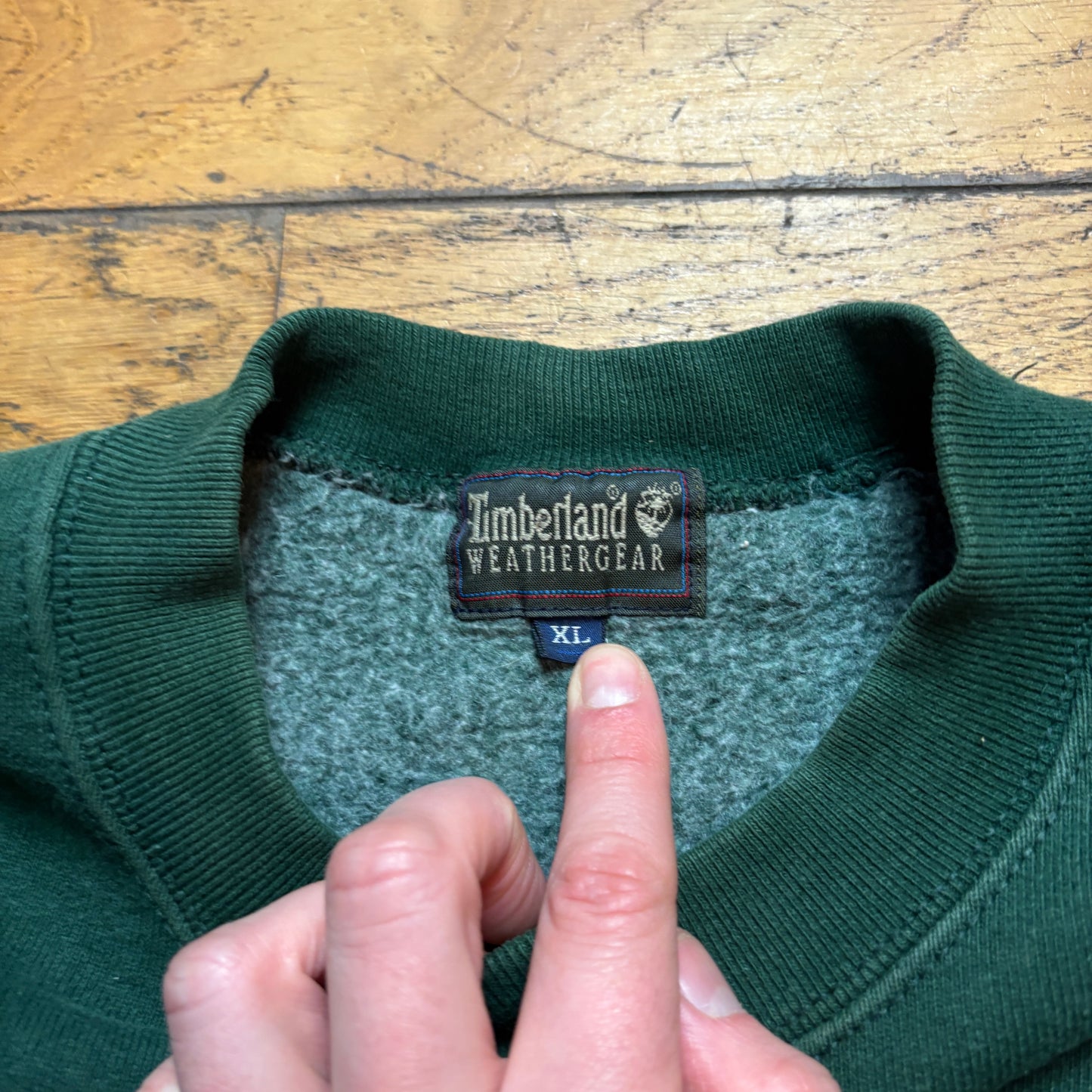 Vintage 90s Timberland Green Embroidered Sweatshirt - XL