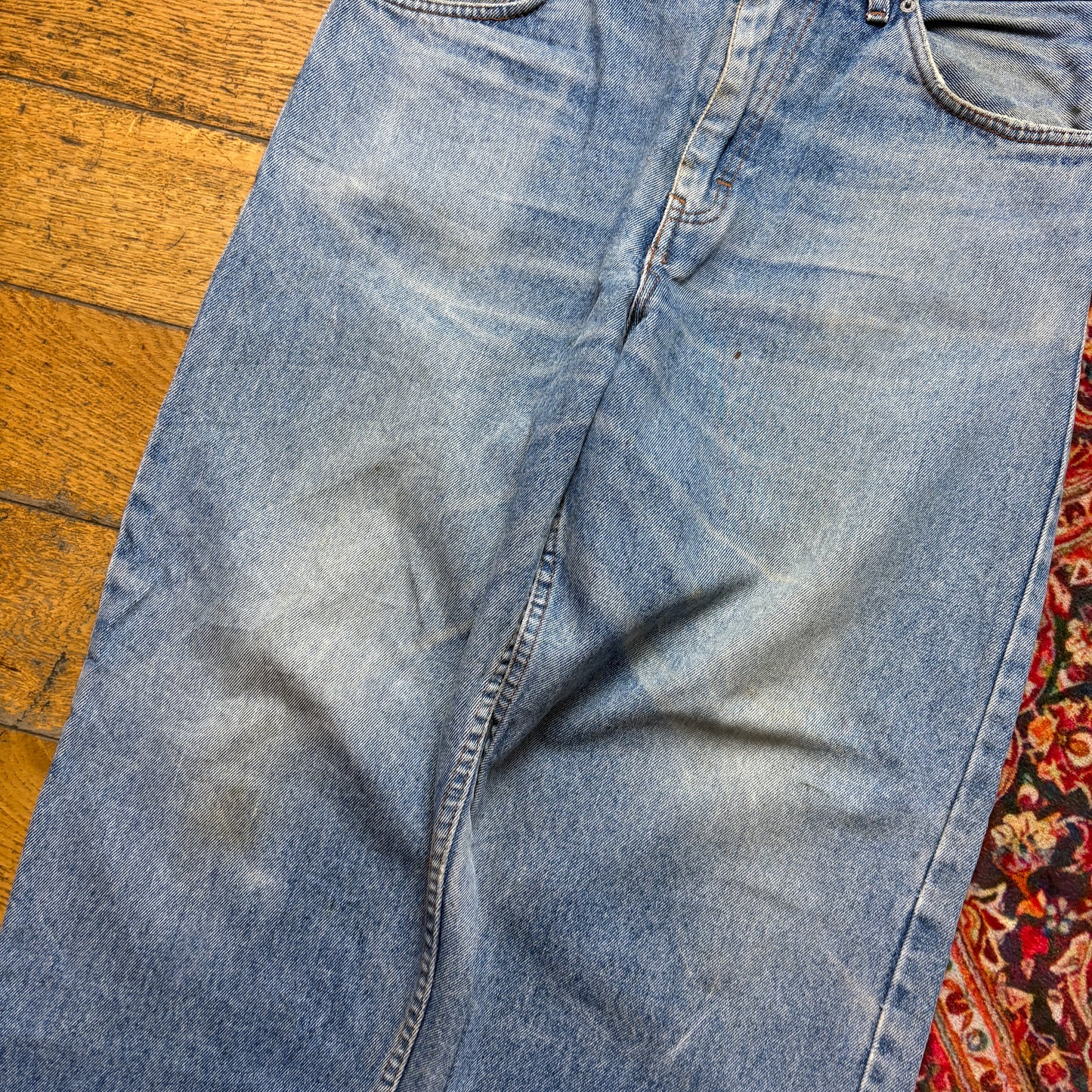 Vintage Levis 501 Baggy Tapered Blue Denim Jeans - 34S
