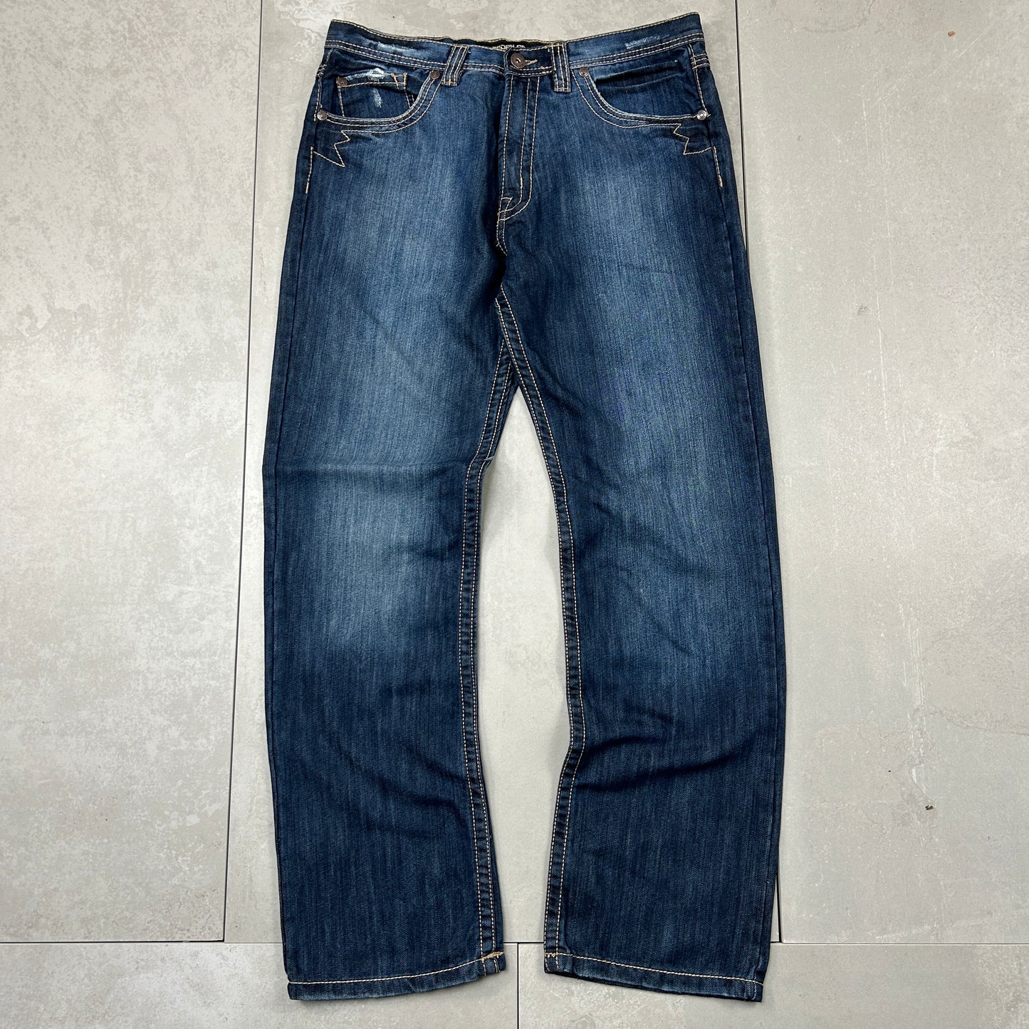 Vintage Embroidered Hip Hop Baggy Jeans - 36