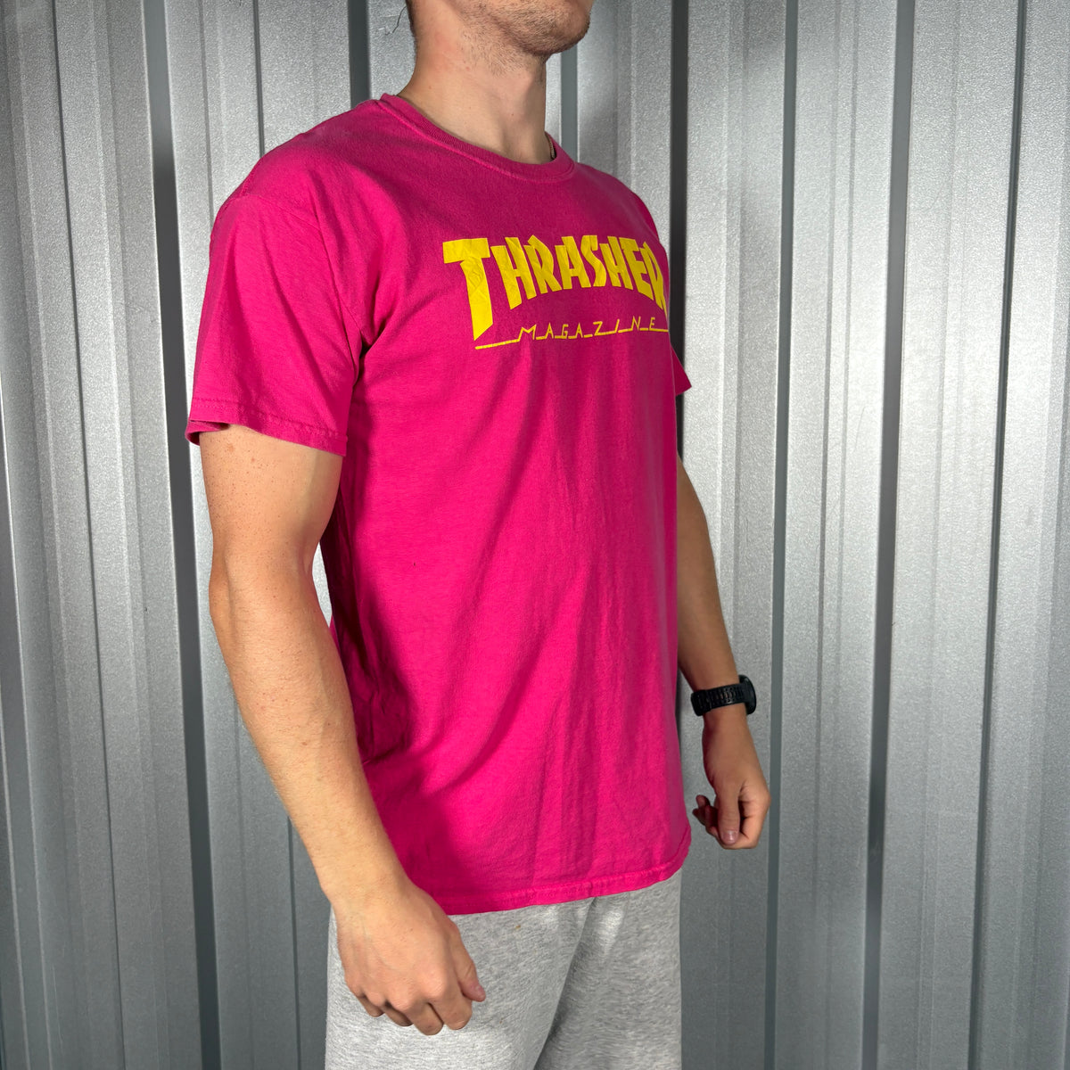 Thrasher Pink Skate Graphic T Shirt - S