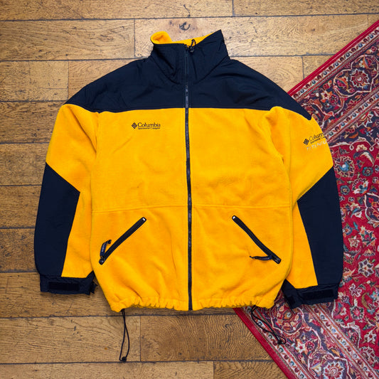 Vintage Columbia Yellow Zip Fleece Embroidered Sweatshirt - XL
