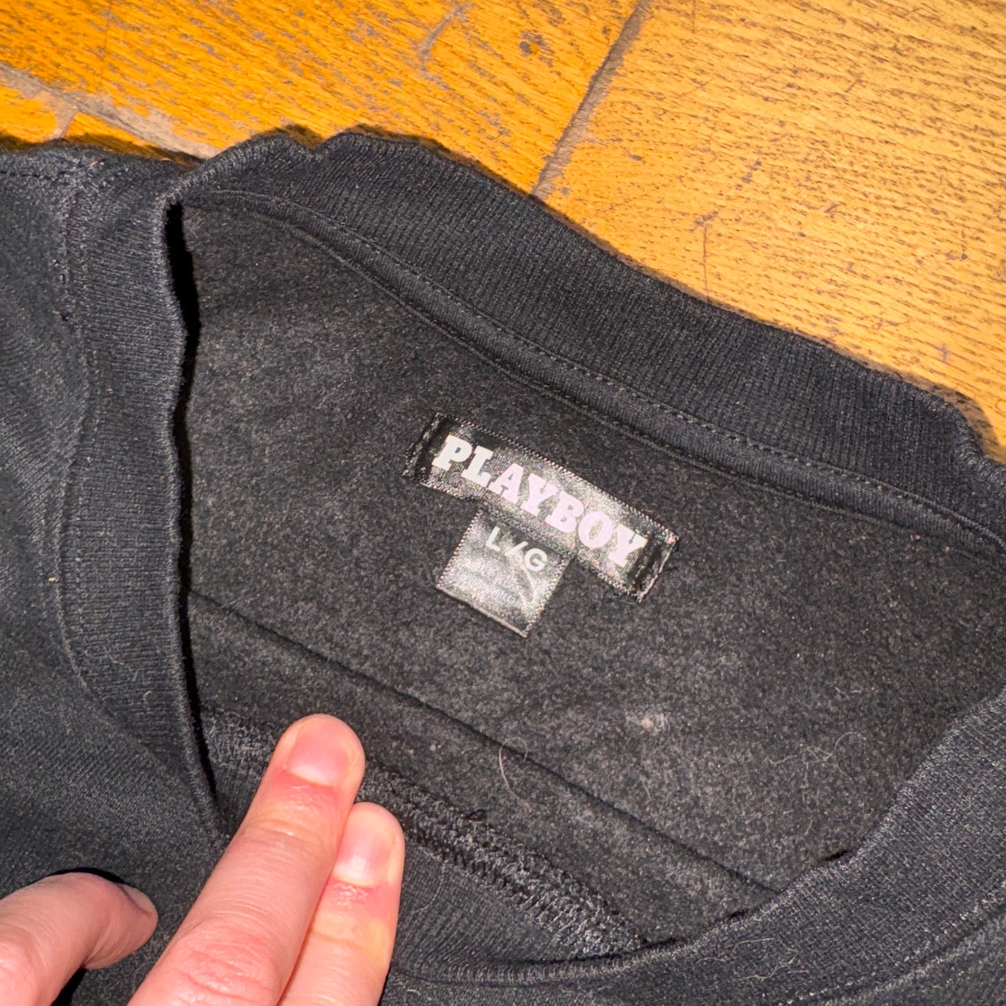 Vintage 90s Playboy Black Embroidered Sweatshirt - L