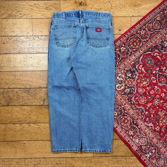 Vintage Dickies Blue Workwear Carpenter Baggy Jeans - 34