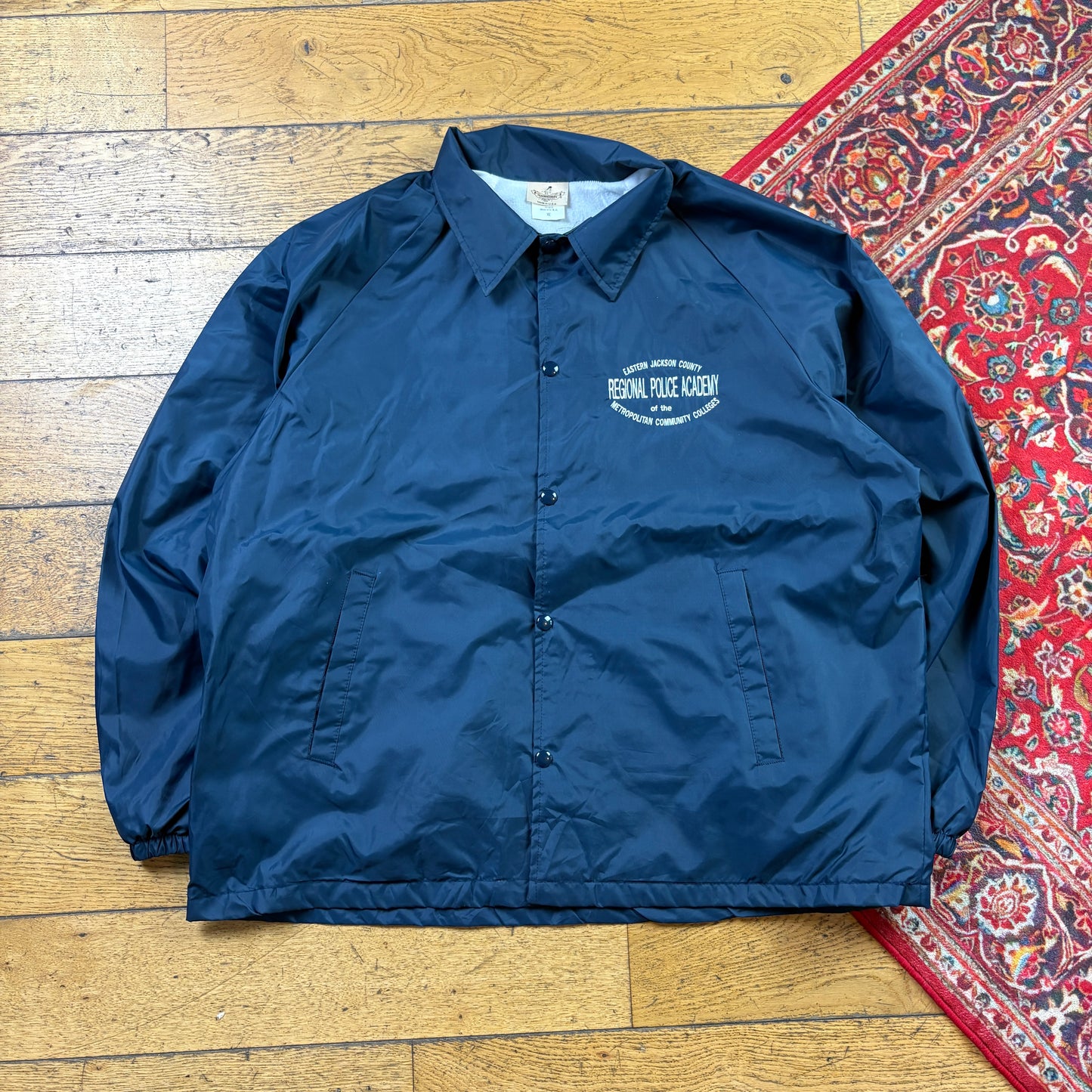 Vintage Navy Nylon Coach Harrington Jacket - XL