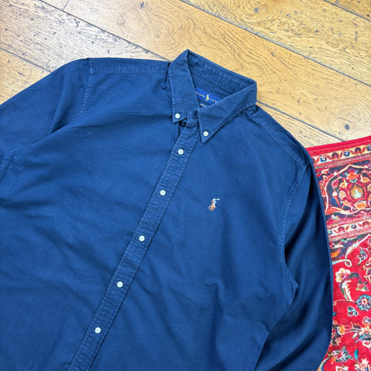 Vintage Ralph Lauren Navy Embroidered Shirt - XL