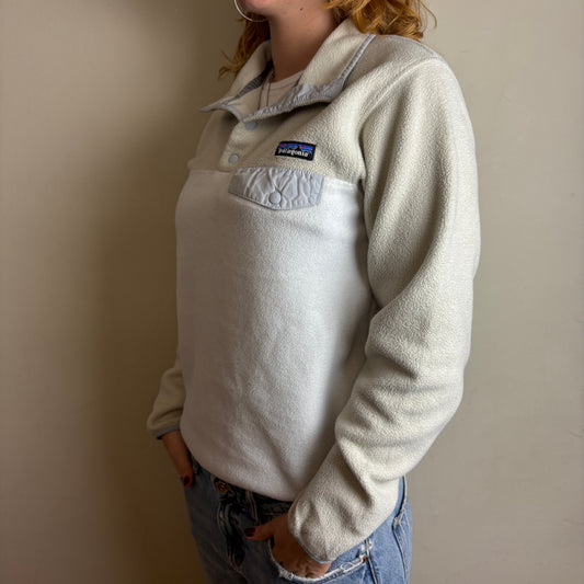Vintage Patagonia Cream White Synchilla Fleece Sweatshirt - S