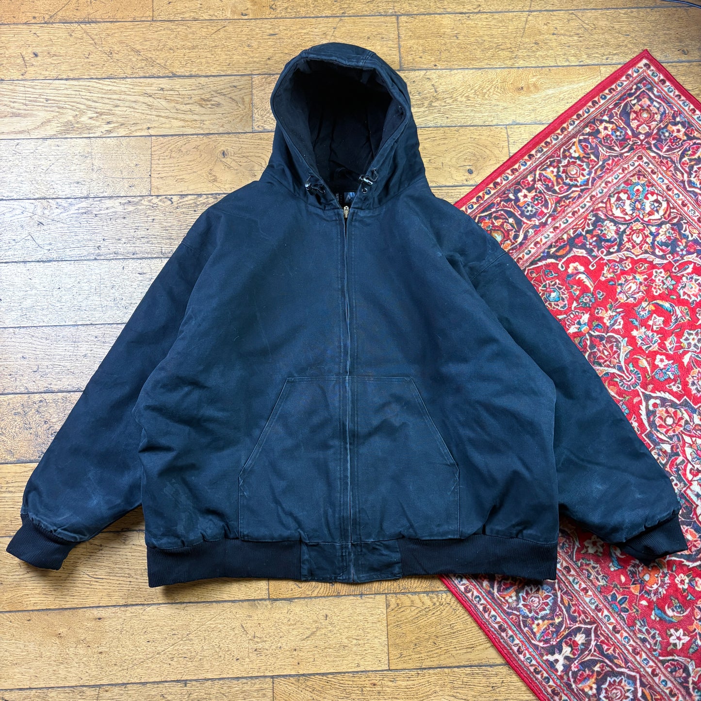 Vintage Black Workwear Carhartt Active Style Hoodie Jacket - 4XL