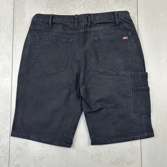 Vintage Dickies Workwear Carpenter Baggy Black Shorts - 38