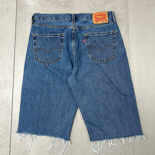 Vintage Levis 550 Baggy Blue Denim Shorts - 33