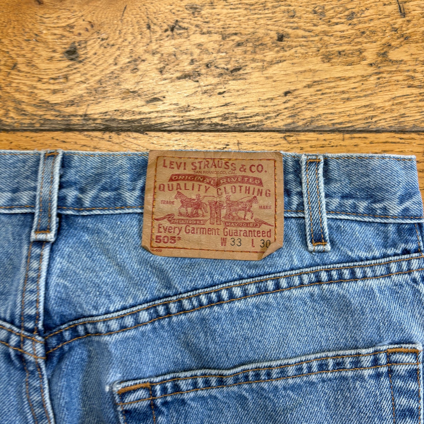 Vintage Levis 505 Straight Blue Denim Jeans - 33S