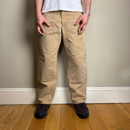 Vintage Carhartt Workwear Brown Double Knee Carpenter Baggy Trousers -
