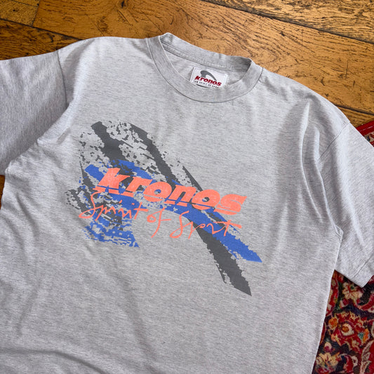 Vintage 90s Grey Kronos Sport Graphic T-Shirt - M