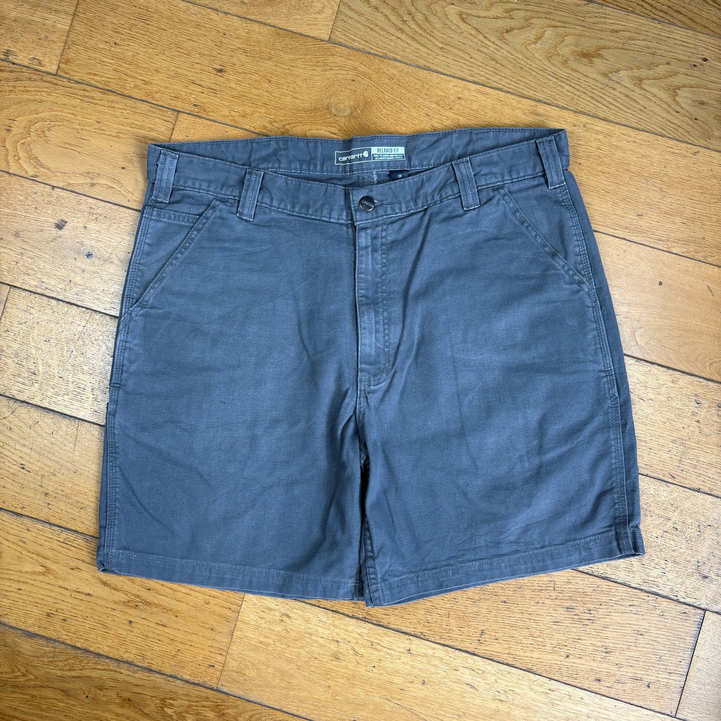 Vintage Carhartt Workwear Grey Baggy Carpenter Shorts - 38