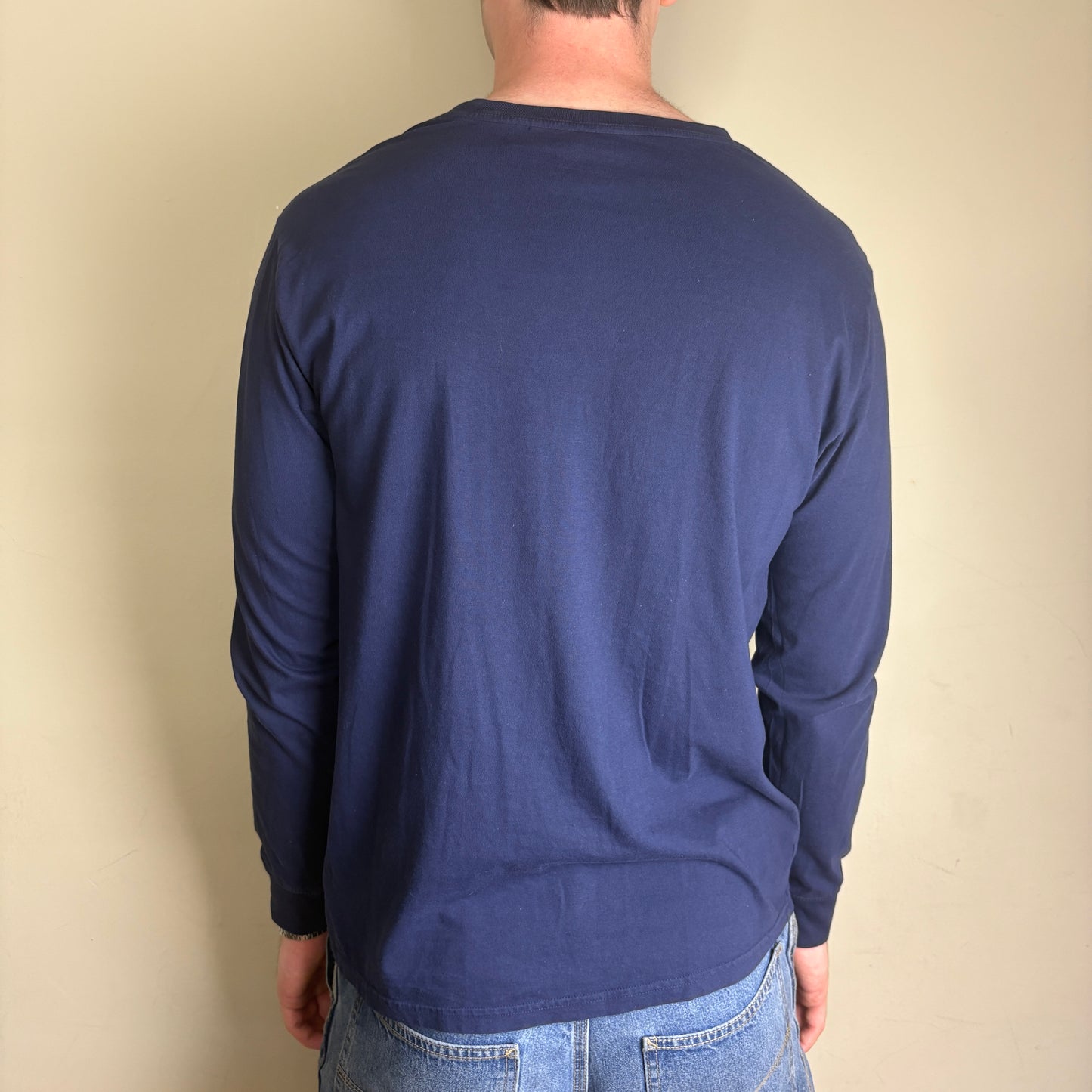 Vintage Ralph Lauren Navy Long Sleeve Graphic T-Shirt - Womens XL/Mens S
