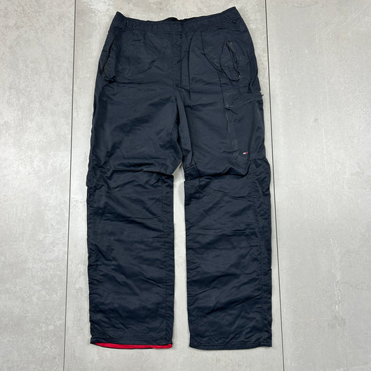 Vintage Tommy Hilfiger Black Baggy Tracksuit Sweatpants Track Pants Bottoms - M