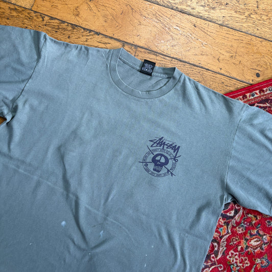 Vintage Stussy Green Graphic T-Shirt - XL