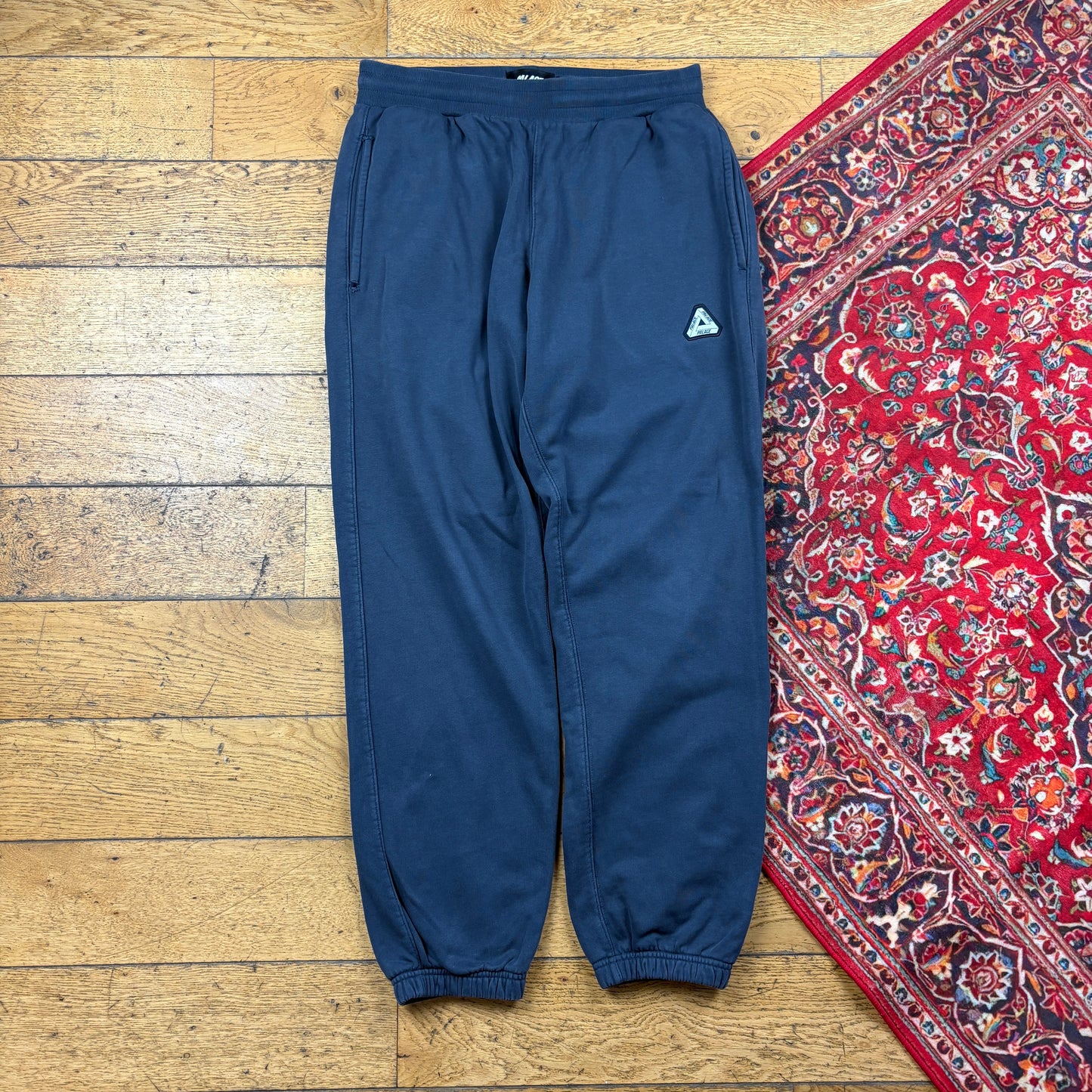 Palace Navy Embroidered Tri Ferg Streetwear Baggy Cuffed Joggers - M