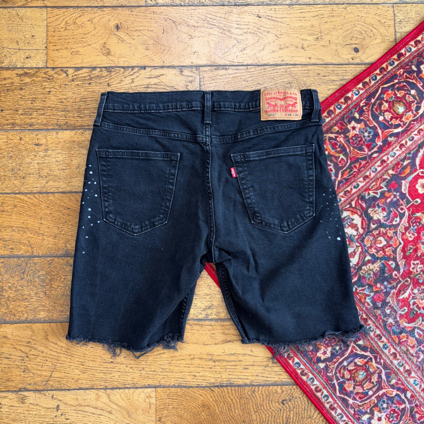 Vintage Levis 511 Black Denim Shorts - 34