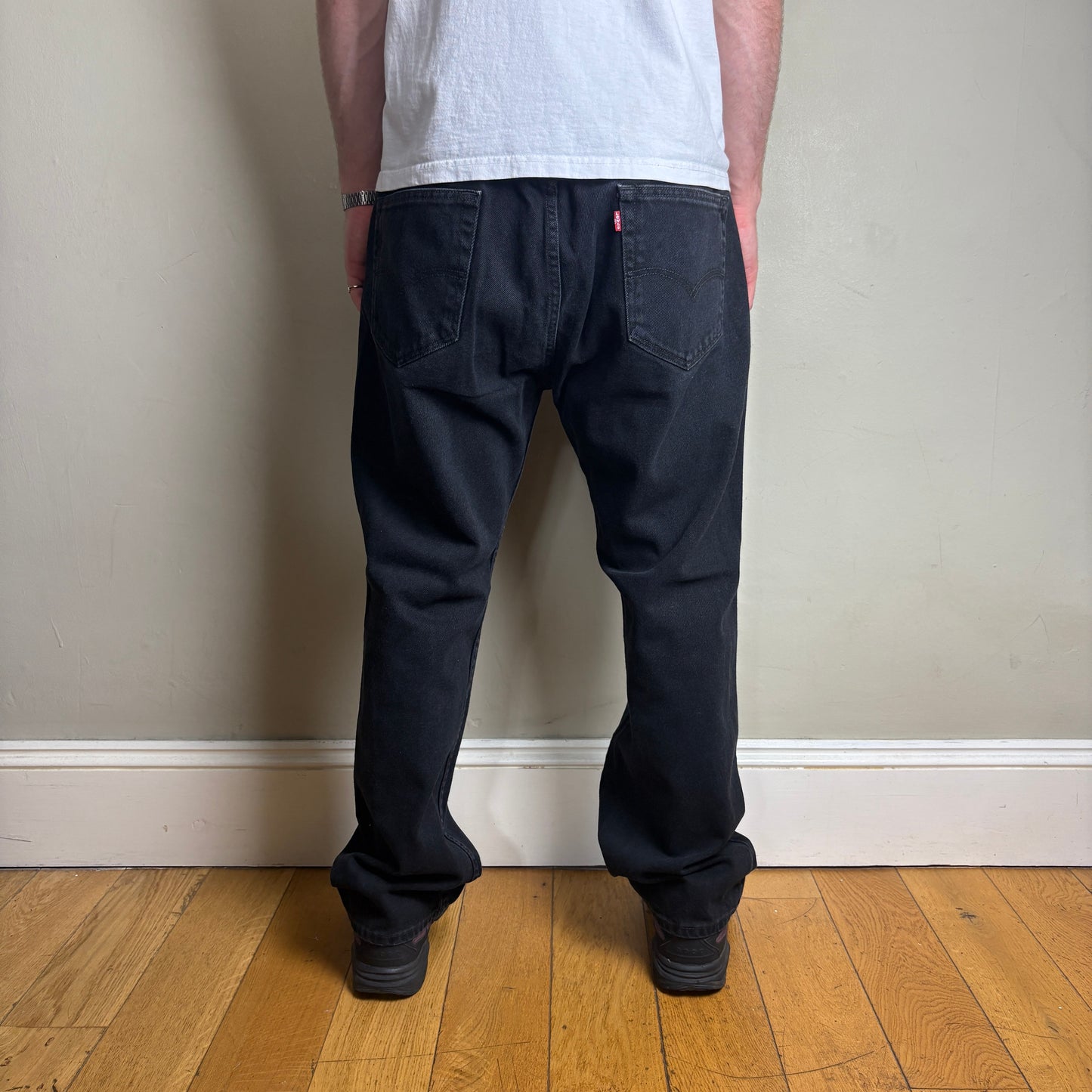 Vintage Levis 505 Baggy Black Denim Jeans - 38S