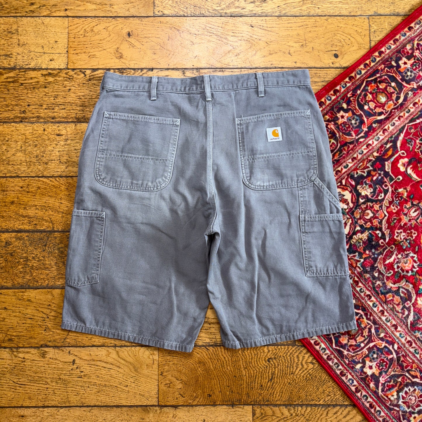 Vintage Carhartt Grey Workwear Baggy Carpenter Shorts - 38