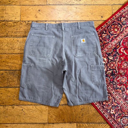 Vintage Carhartt Grey Workwear Baggy Carpenter Shorts - 38