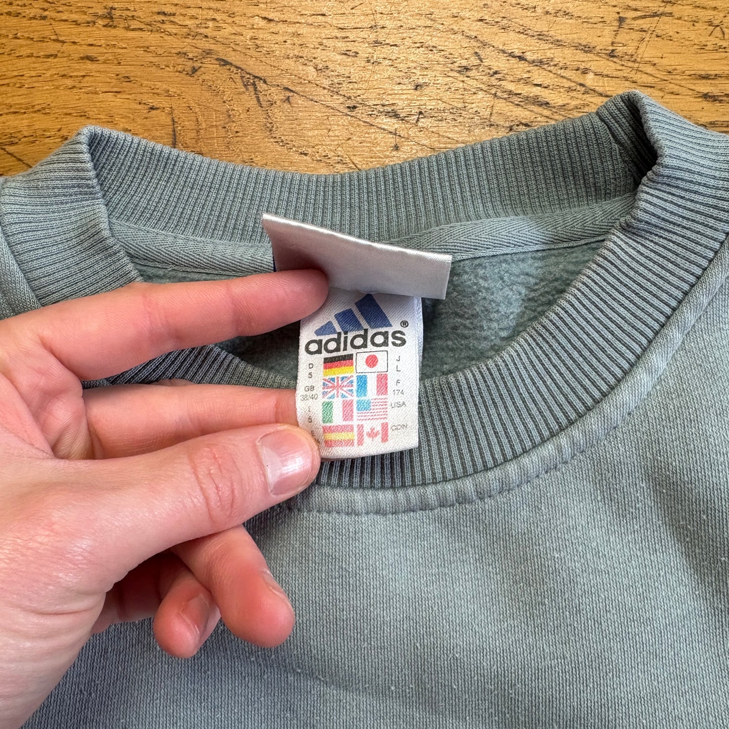 Vintage 90s Adidas Blue Embroidered Sweatshirt - XL