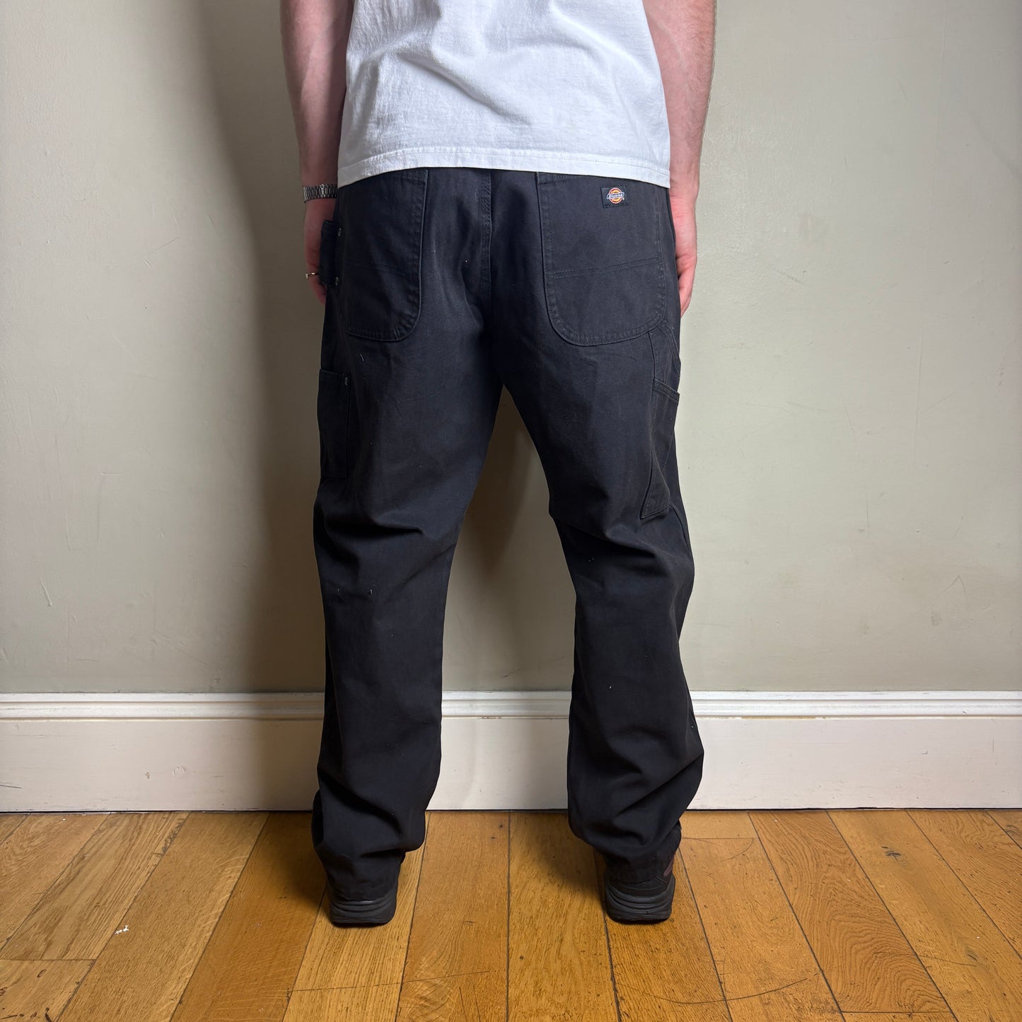 Vintage Dickies Black Workwear Carpenter Baggy Trousers - 38S