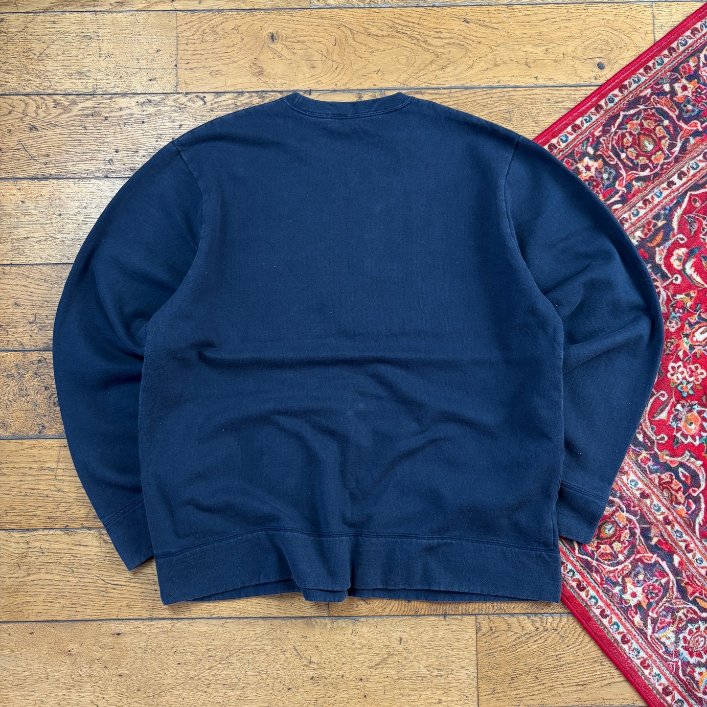 Vintage Tommy Hilfiger Navy Spellout Embroidered Sweatshirt - XL