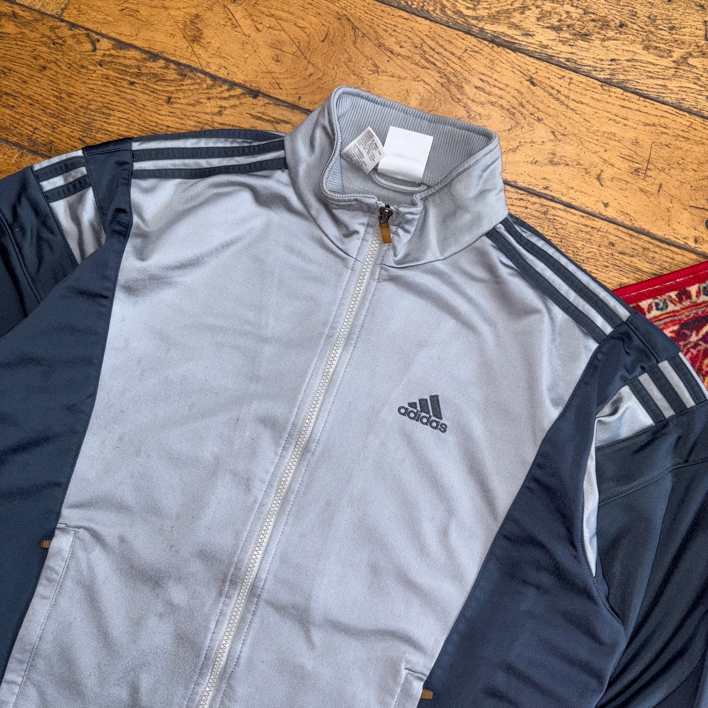 Vintage Adidas Grey Silver Tracksuit Track Jacket - L