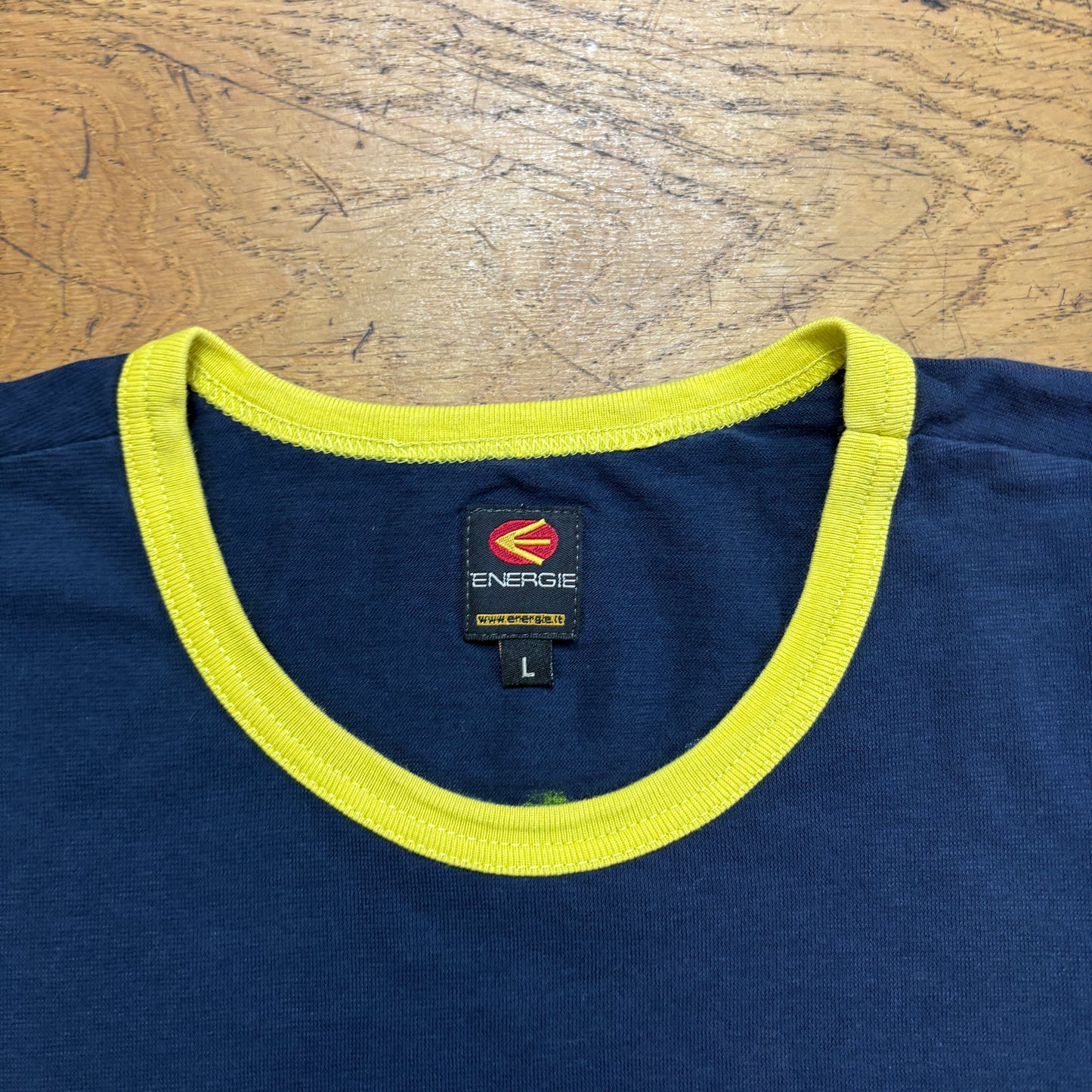 Vintage Energie Surfwear Navy Ringer Graphic T-Shirt - M