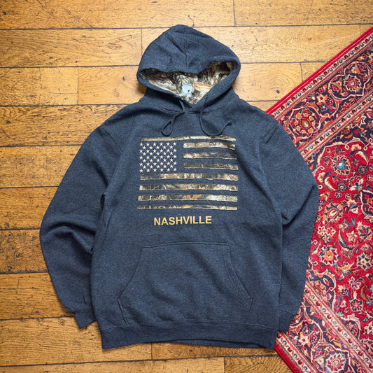 Vintage Realtree Camo Grey Hoodie Sweatshirt - L