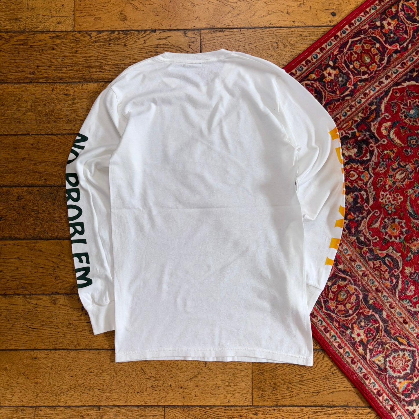 Vintage Stussy White Long Sleeve Graphic T-Shirt - XS