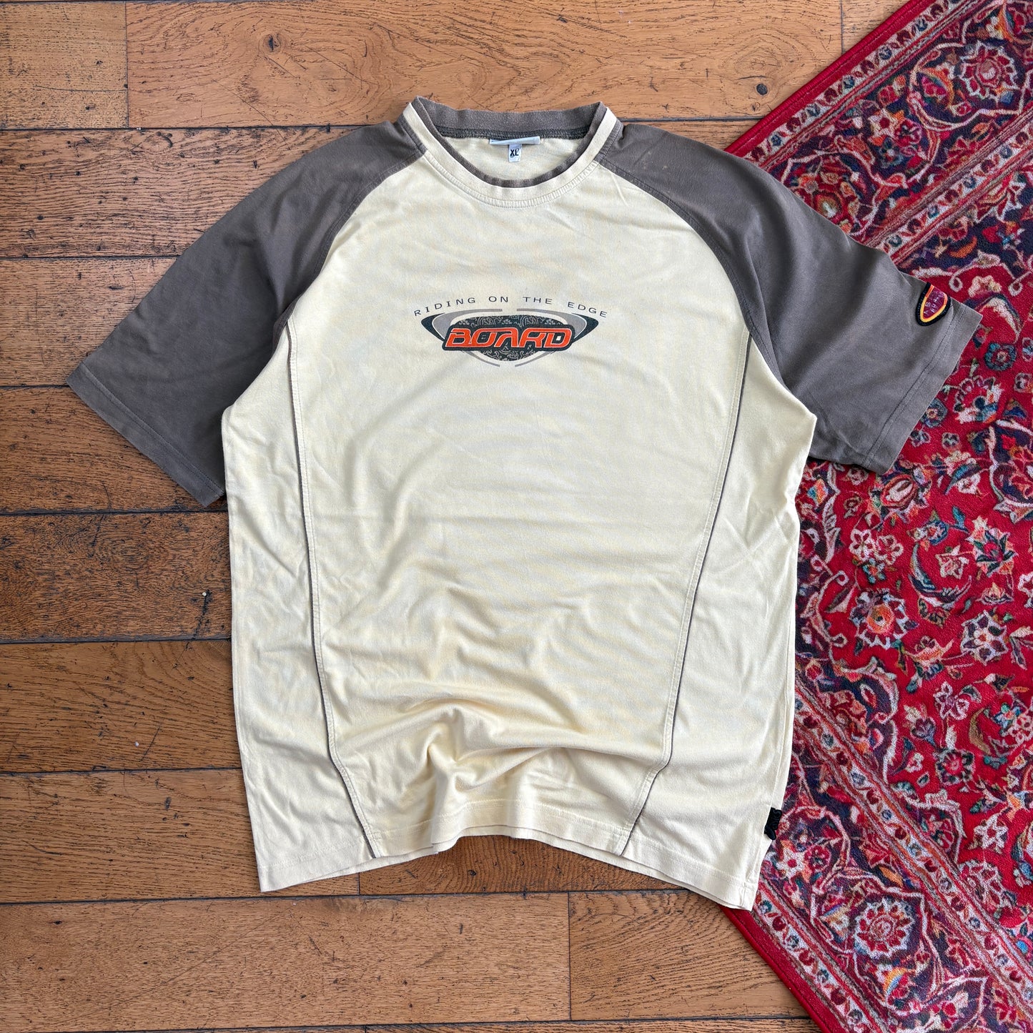 Vintage ASICS Surfwear Yellow Raglan Y2K T-Shirt - L