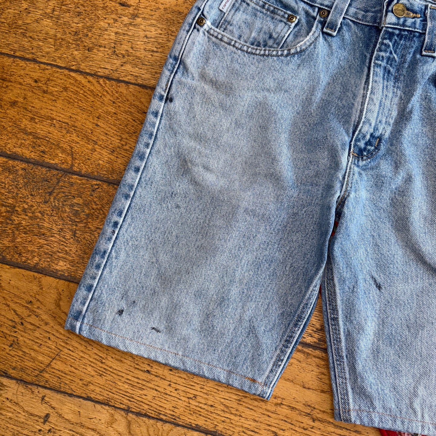 Vintage Carhartt Workwear Baggy Blue Carpenter Shorts - 33