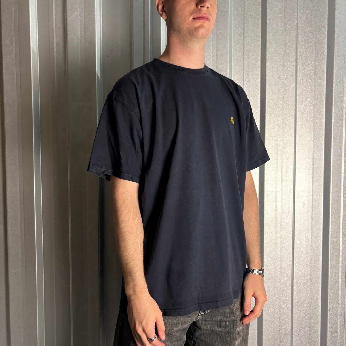 Carhartt Navy Chase Embroidered T-Shirt - XL