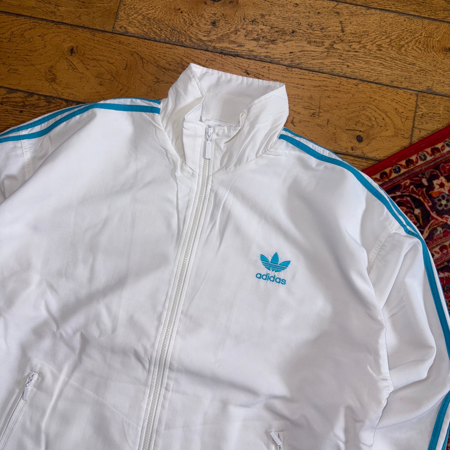 Vintage Adidas White Tracksuit Track Shell Windbreaker Jacket - 2XL