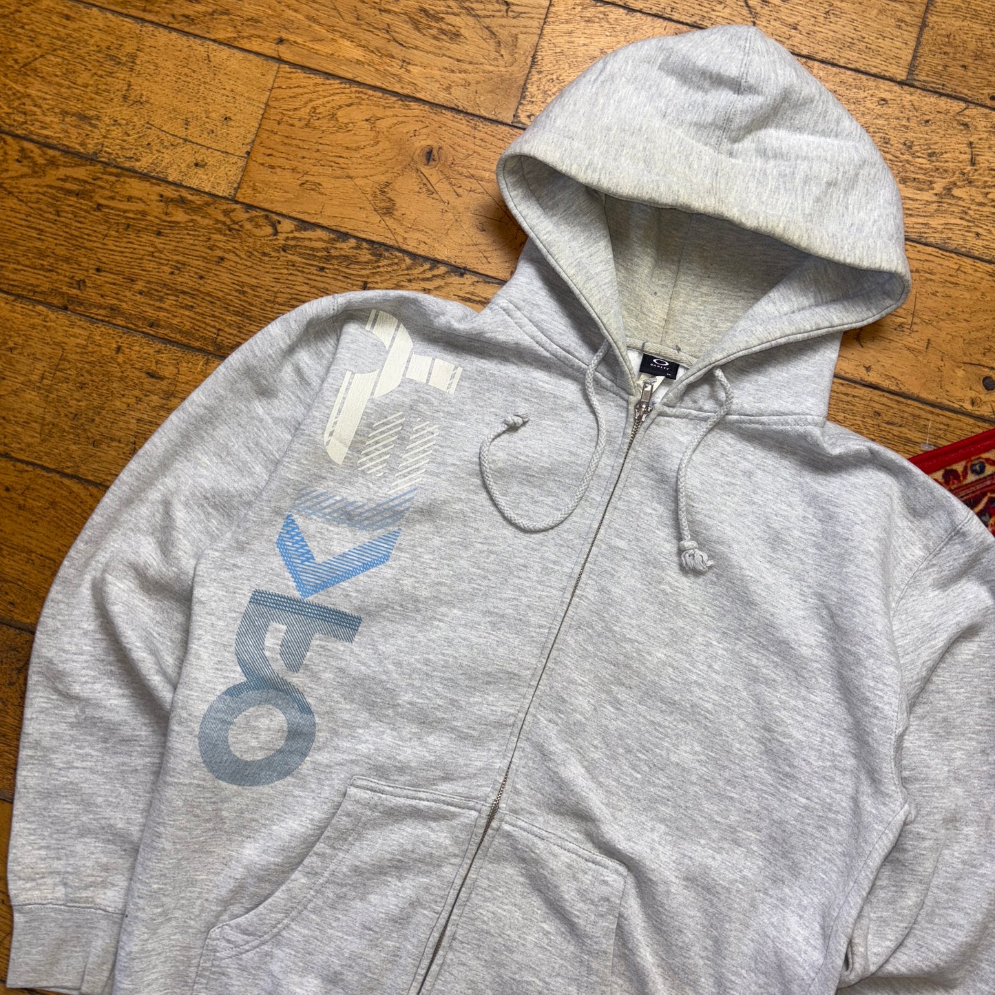 Vintage Oakley Grey Zip Hoodie Sweatshirt - M