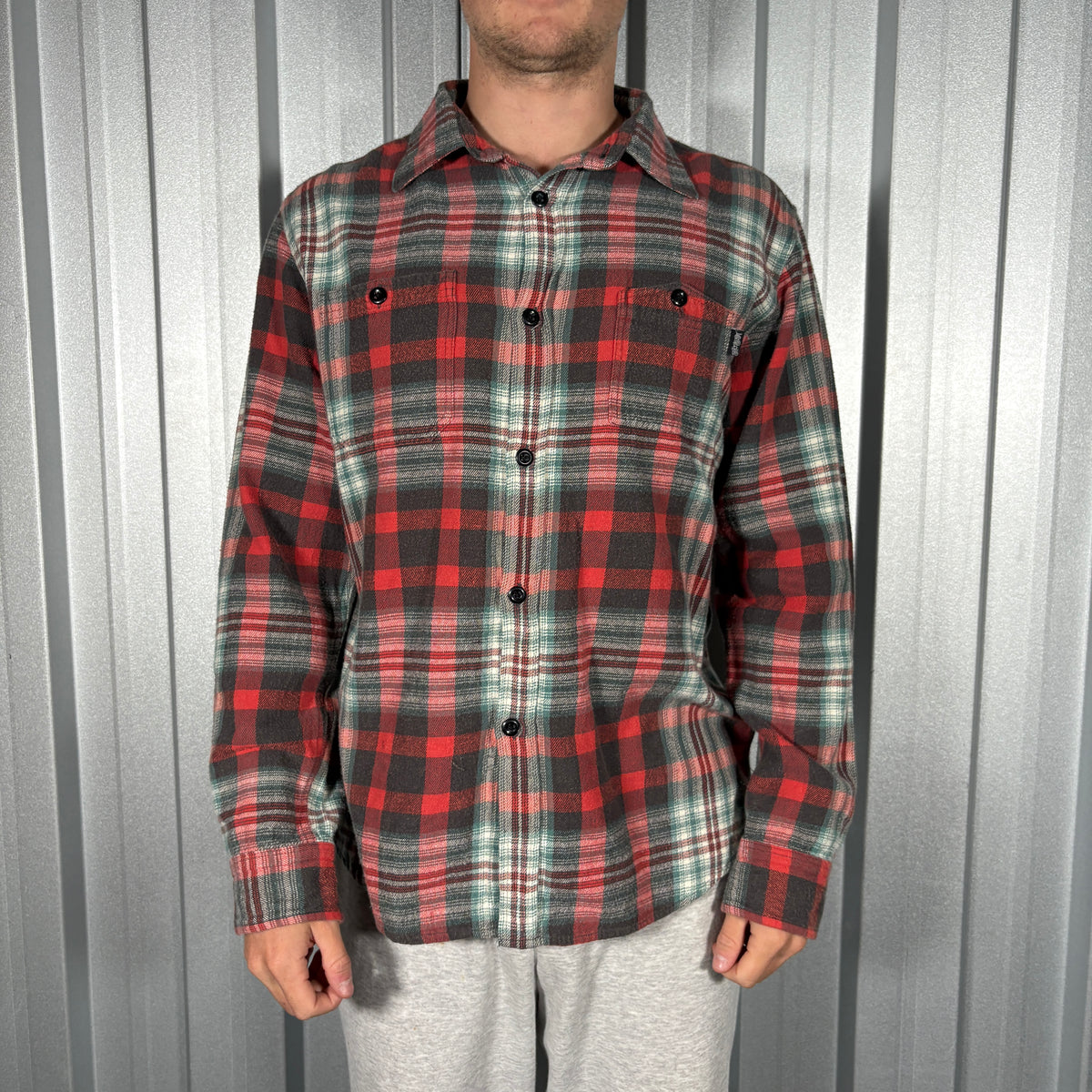 Stussy Red Check Plaid Flannel Shirt - M