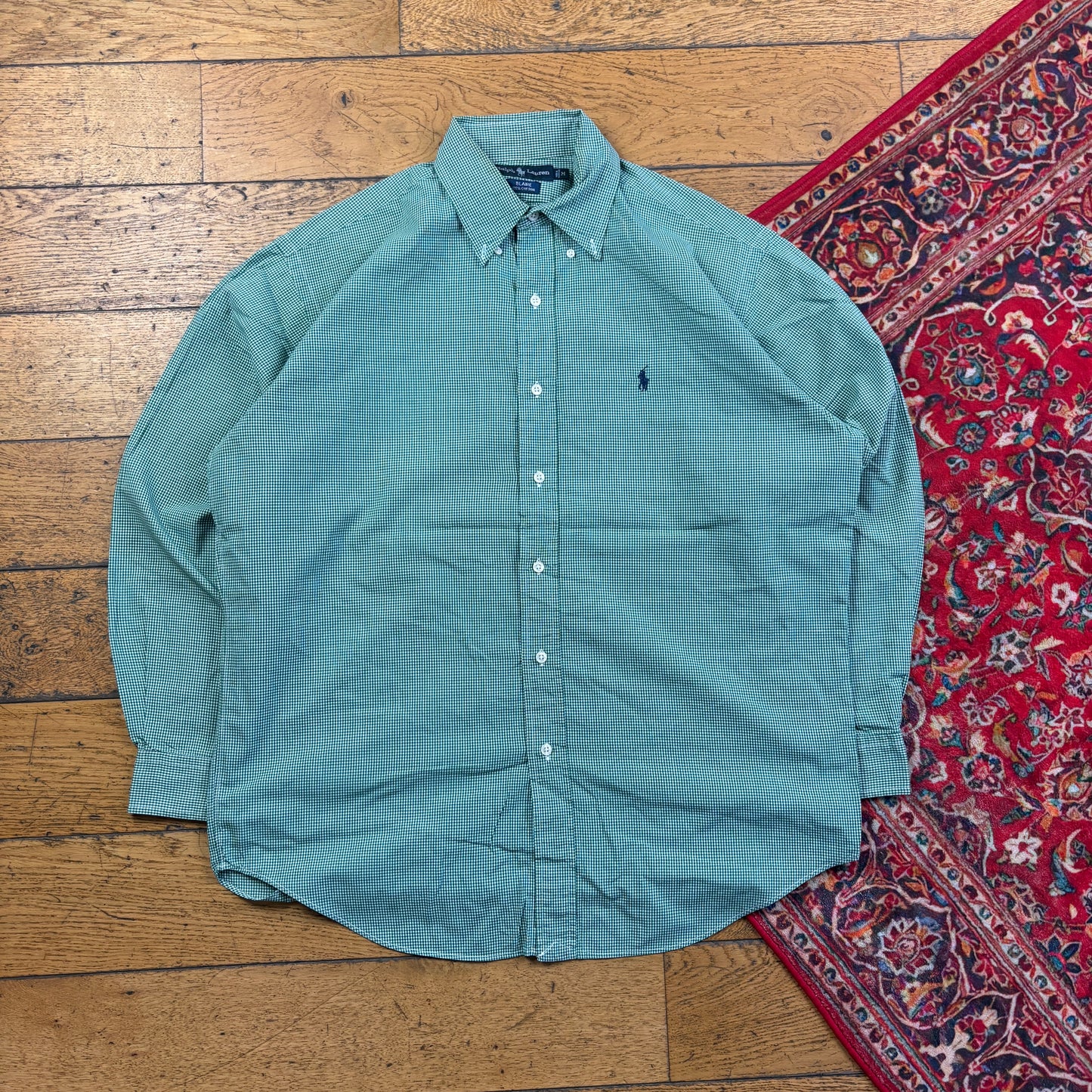 Vintage Ralph Lauren Green Check Embroidered Shirt - XL