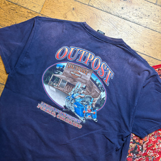 Vintage Harley Davidson Navy Faded Graphic T-Shirt - 2XL