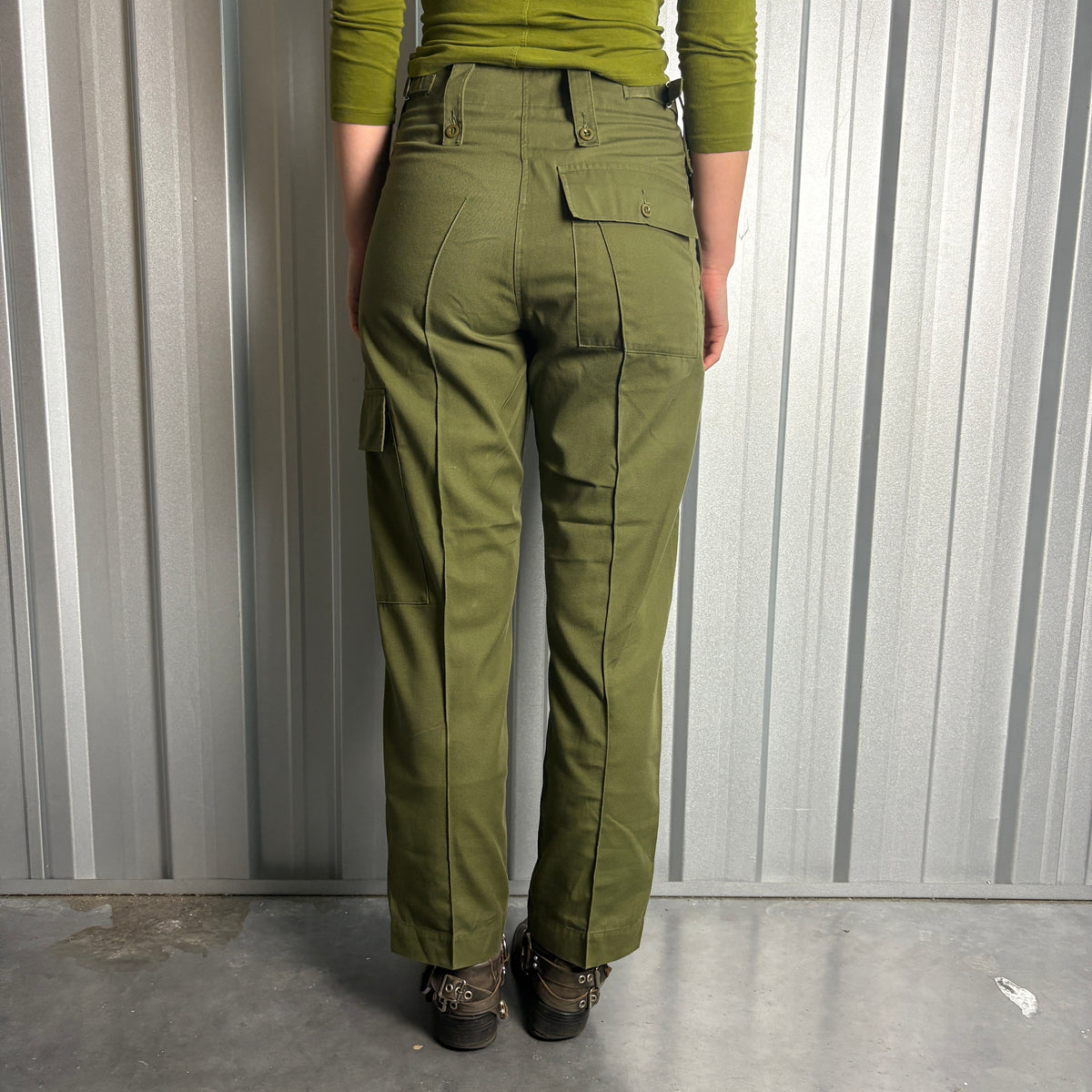 Green Army Military Fatigue Cargo Trousers - 30S