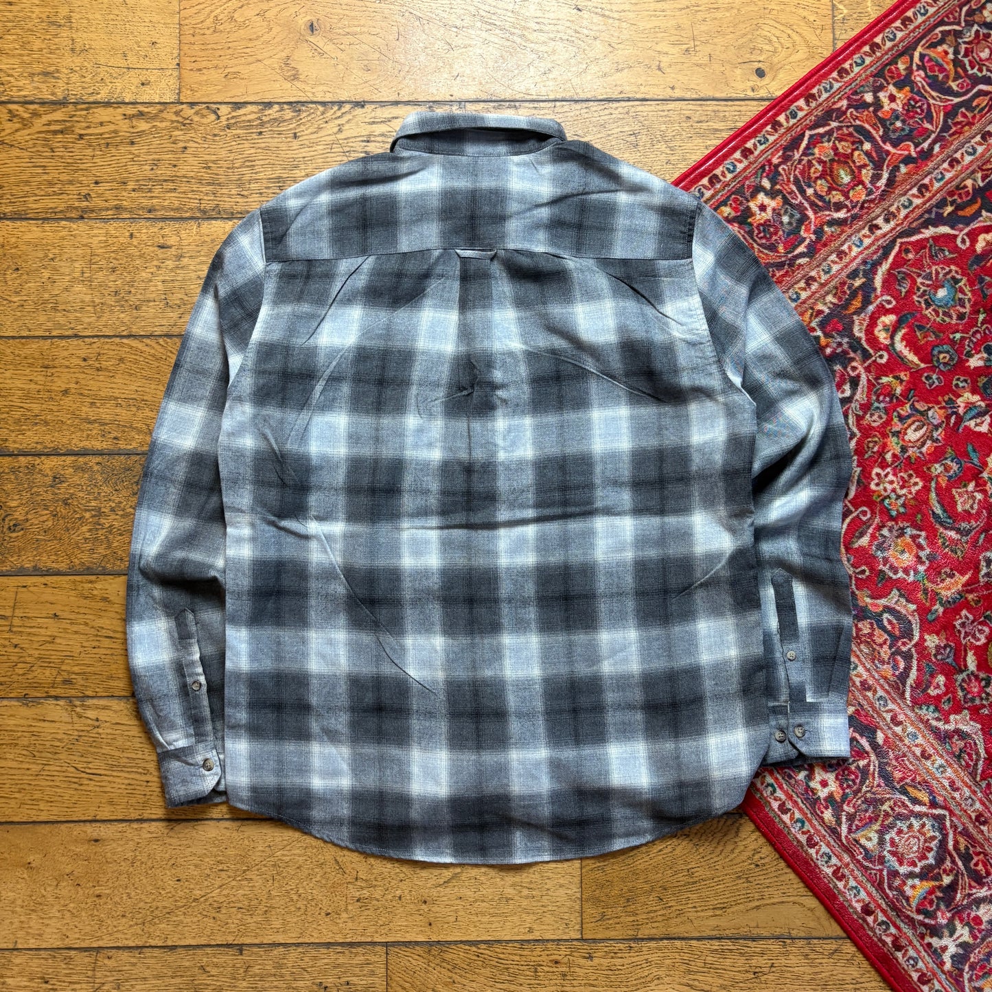 Vintage Pier One Grey Check Flannel Shirt - M
