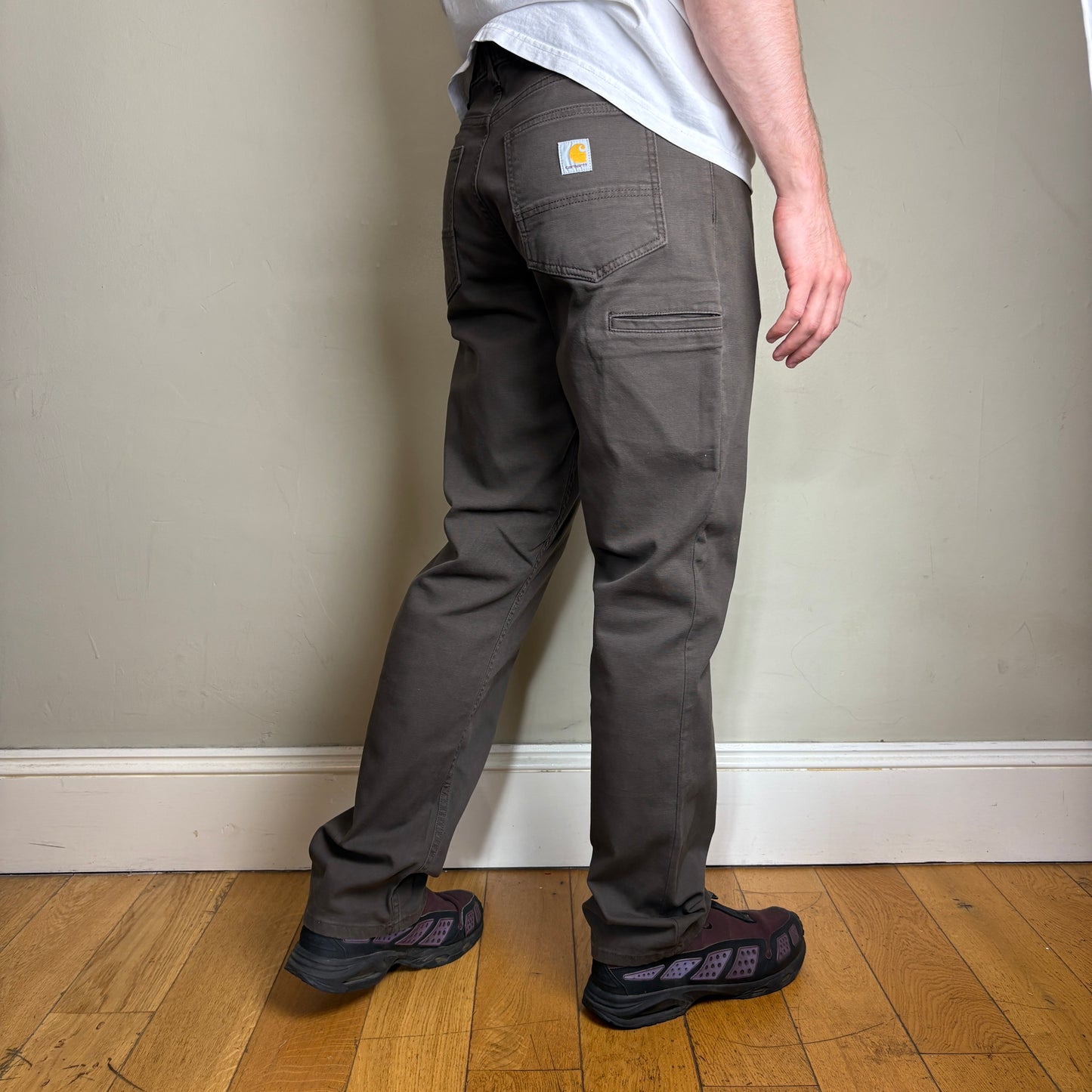 Vintage Carhartt Brown Workwear Carpenter Baggy Chino Trousers - 34L