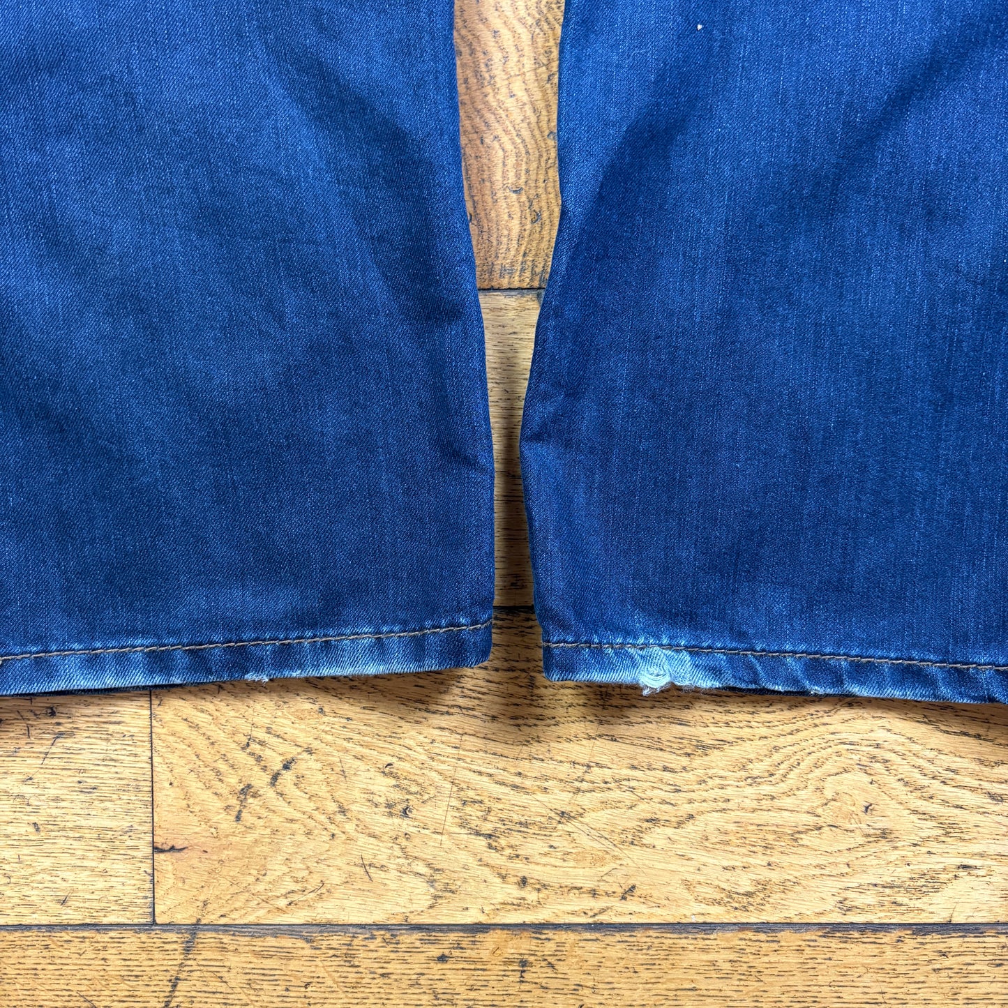 Vintage Blue Embroidered Y2K Hip Hop Straight Jeans - 40