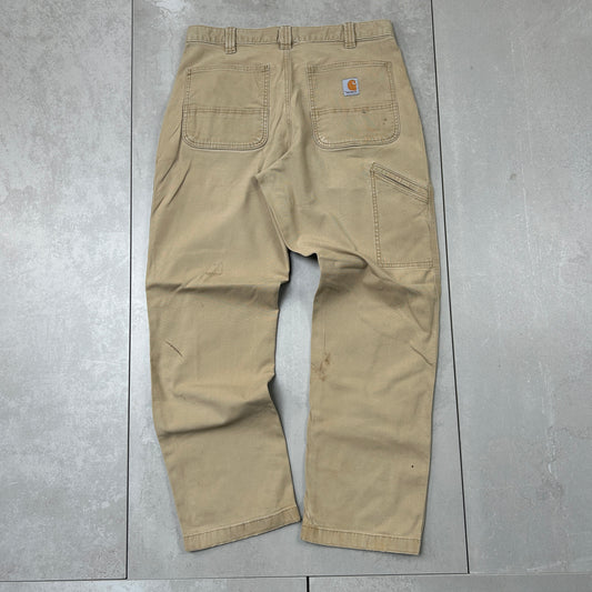 Vintage Carhartt Workwear Carpenter Baggy Brown Trousers - 33