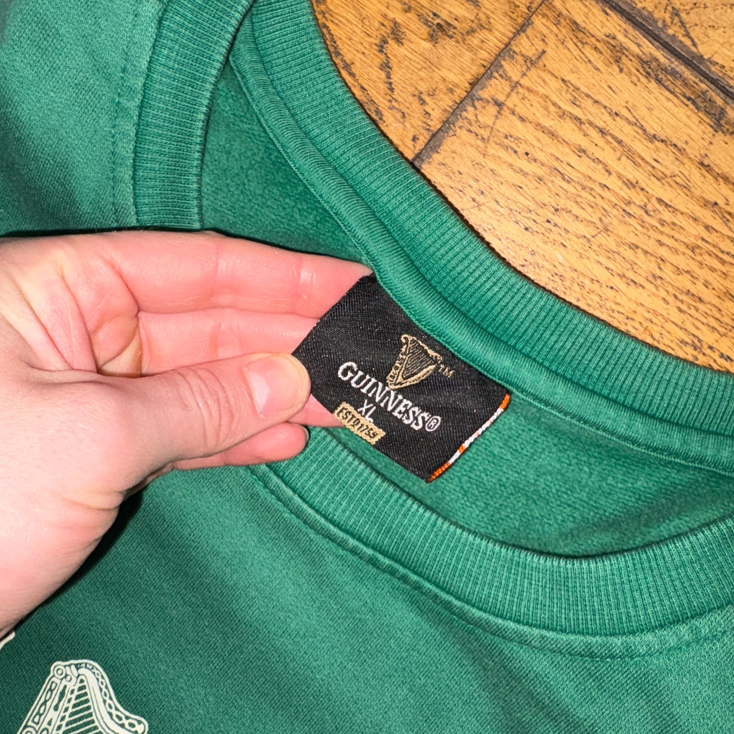 Vintage Guinness Green Boxy Cropped Womens Sweatshirt - XL