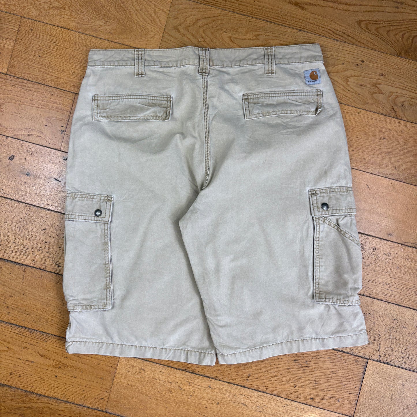 Vintage Carhartt Cream Workwear Baggy Carpenter Shorts - 38